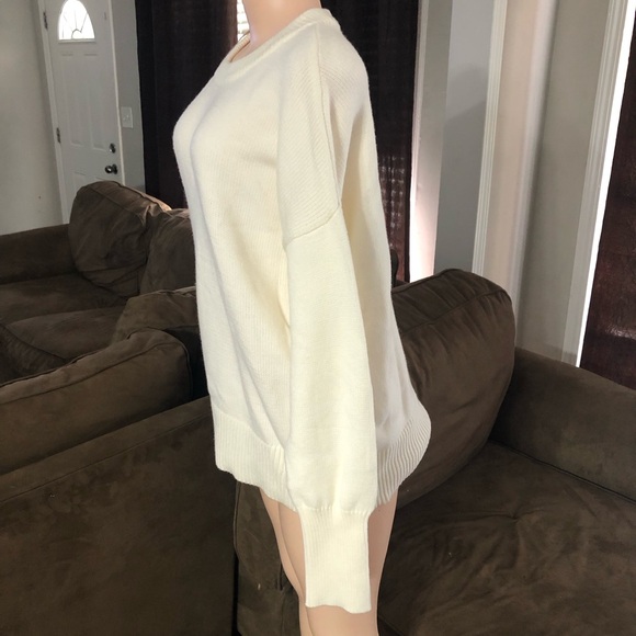 Philosophy Sweater Cream Ivory Pullover soft Blouse Large Woman Top Winter Comfy - Picture 3 of 7
